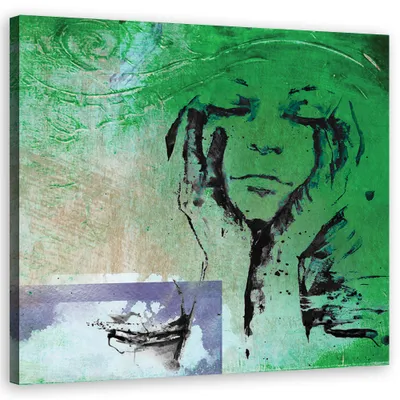 Produktbild von Leinwandbild menschen - grün 50x50 cm Feeby grün wandbild bereit zum aufhängen