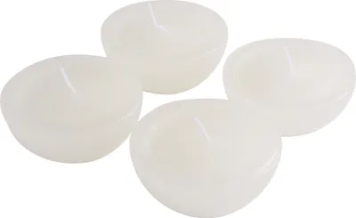 Produktbild von Schwimmkerzen Rustic "Groß", 4 Stück Wollweiß