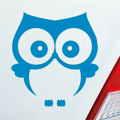 Produktbild von Auto Aufkleber Eule Owl Vogel Bird Uhu süß Tier Musik 10x11 cm Hellblau Sticker Heckscheibenaufkleber