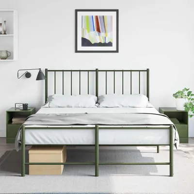 Produktbild von vidaXL Nachttische 2 Stk. Olivgrün 34,5x39x44 cm Stahl