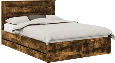 Zdjęcie produktu dla vidaXL Rama łóżka z dębu wędzonego 150 x 200 cm Drewno inżynieryjne