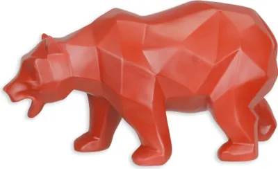 Produktbild von Figur aus Kunstharz Bär rot Replikat Retro Design Dekoration