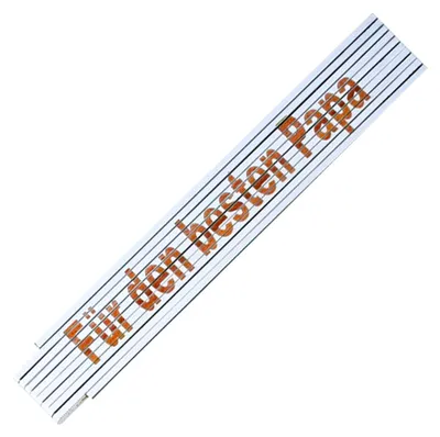 Produktbild von TE-Trend Zollstock Maßstab Holzgliedermasstab Laser Gravur Spruch Vatertag Opa Geburtstag Text Auswahl Spruchartikel Für den besten Papa weiß