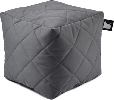 Produktbild von Extreme Lounging - b-box gesteppt - quadratischer Hocker - innen und außen - UV- und wasserbeständig - 40x40cm - Grau