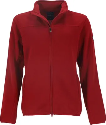 Produktbild von Blue Wave Damen Fleecejacke Nissa in Strickoptik mit Stehkragen - Fleece-Strickjacke mit Reißverschluss in Bordeaux Größe 42
