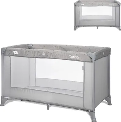 Produktbild von Lorelli Carina Reisebett 1 Ebene 120x60 – faltbar, Matratze & Tragetasche, Mesh-Seiten, Seiteneinstieg mit Reißverschluss