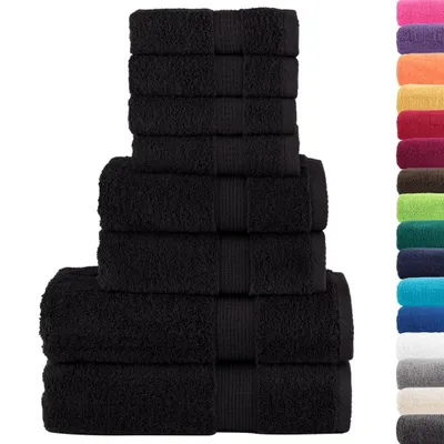 Immagine prodotto di Set ASciugamani SOLUND 8 pz Neri 600 gsm