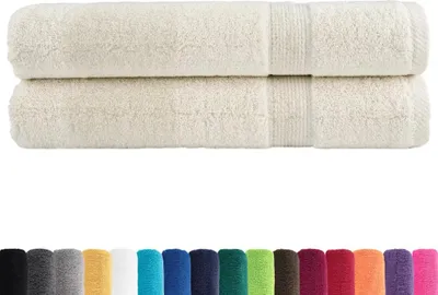 Produktbild von vidaXL Premium-Saunatücher SOLUND 2 Stk. Cremeweiß 80x200 cm 600 g/m²