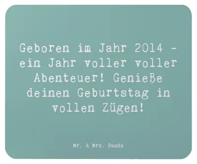 Produktbild von Mr. & Mrs. Panda Mauspad Spruch 2014 Geburtstag Abenteuer - Meeresbrise - Geschenk, laptop mousepad, pc, Geburtstagskind, Jahrgangsgeburtstag, Geburtstagserinnerungen