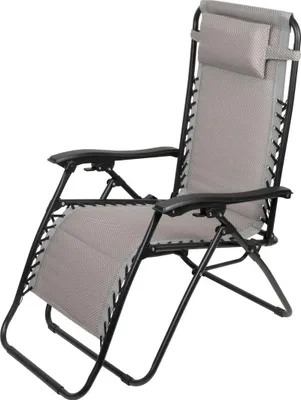 Image de Chaise longue CAROLINA, grise, réglable, 66x160x110 cm