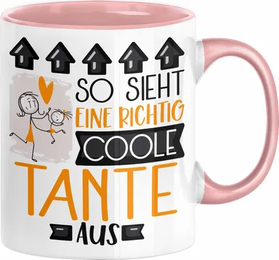 Produktbild von Tante Geschenk Tasse Lustig Geschenkidee für Tante Geburtstag So Sieht Eine Richtig Coole Tante Aus Frauen Spruch (Rosa)