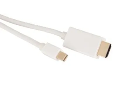 Zdjęcie produktu dla Kabel adaptera Mini DisplayPort™/HDMI™ 1.2, pozłacany, wtyczka Mini DisplayPort > wtyczka HDMI™ (typ A). Długość kabla 2 m