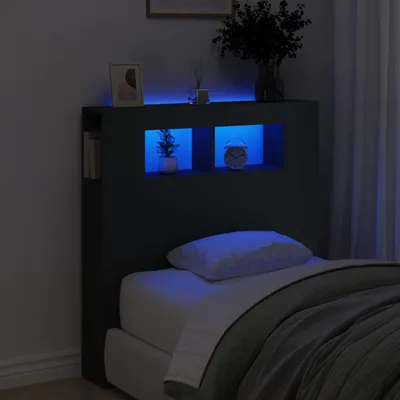 Produktbild von LED-Kopfteil Schwarz 100x18,5x103,5 cm Holzwerkstoff - Bettkopfteil CC29985
