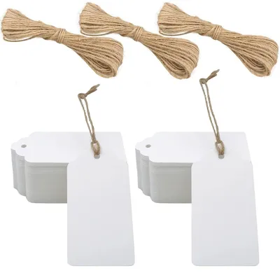 Produktbild von Geschenkanhänger Geschenkanhänger Kraftpapier - Mit Naturjute - 5 x 10 cm - 200 Stück