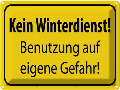 Immagine prodotto di vianmo Insegna di latta 30x40 cm kein Winterdienst eigene Gefahr