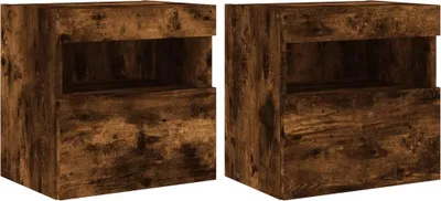 Immagine prodotto di Pensili TV con luci LED 2 pz. Rovere fumé 40x30x40cm