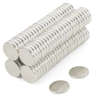 Neodym-Magnete 15x1,5 mm N35H, 100 Stück, silber