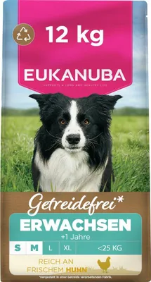 Productafbeelding van EUKANUBA Adult met Kip, 12 kg. Droogvoer voor volwassen kleine en middelgrote honden, zonder granen