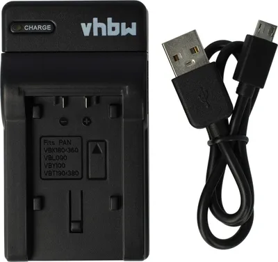 Produktbild von vhbw USB-C Ladegerät kompatibel mit Panasonic HC-VX989, HC-VX878, HC-W570, HC-VX870, HC-W580, HC-VXF999 Kamera - Ladeschale + USB-C Kabel Ladeanzeige