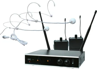 Produktbild von E-Lektron IU-2082H digital UHF Funkmikrofon System 2x Headset-Mikrofon drahtlos Set EL173763