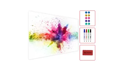 Zdjęcie produktu dla Tablica na magnesy METALboards, święto kolorów 60x40 cm + zestaw akcesoriów GRATIS