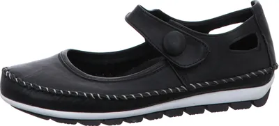 Produktbild von Gemini 003121-01 Damen Ballerina Slipper Mokassin Leder, Größe:37 EU, Farbe:Schwarz