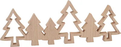 Produktbild von VBS Holzdeko Tannenreihe, 40 x 14 cm, 18,5 mm stark, für Weihnachten, einfach zu gestalten
