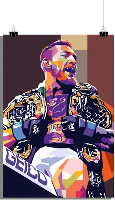 Produktbild von Conor McGregor Poster - UFC Poster - MMA Poster - Kampfsport Poster - Abstraktes Poster - 61x91cm - Perfekt zum Einrahmen