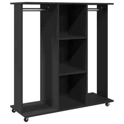 Obrázek produktu pro Šatní skříň na kolečkách černá 102x38x110 cm kompozitní dřevo