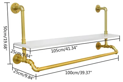 Immagine prodotto di Scaffale portaoggetti con appendiabiti - Porta abiti - Metallo - 101,6 cm