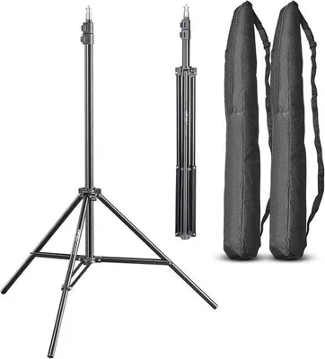 Productafbeelding van Lampstatief 208 cm voor Fotografie en Video - Aluminium Statief tot 3,5 kg Draagvermogen met Tas en Adapter