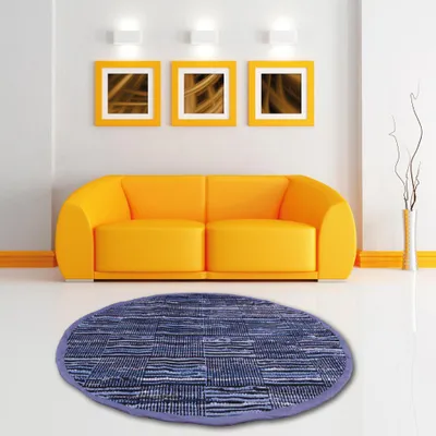 Productafbeelding van Flickenteppiche Jeans, rond, diameter 150 cm, jeansmotief (R)