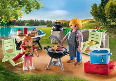 Image de PLAYMOBIL family fun 71427 barbecue avec papa et enfant