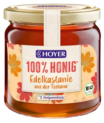 Produktbild von Hoyer Edelkastanienhonig, Kastanienhonig, 500 g, Italien, Behälter