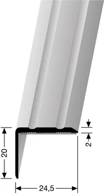 Produktbild von Winkelprofil 1,00 m x 25 mm x 20 mm SBS Alu pulverbeschichtet RAL 9005
