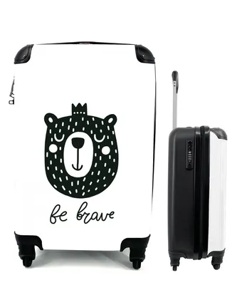Produktbild von MuchoWow® Koffer Handgepäck Trolley Rollkoffer Kleine Reisekoffer mit 4 Rollen - Bär - Zitate - Kinder - Jungen - Mädchen - Baby - Kinder - Cabin Size < 55x40x23 cm & 55x40x20 cm - Kinderkoffer - Kabinenkoffer - Boardgepäck - Reise-Box - Reisekoffer - Reisegepäck - Koffer mit Bild - Trolley für Kinder