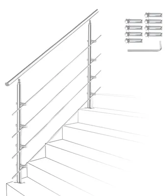 Zdjęcie produktu dla Poręcz ze stali nierdzewnej z 4 poprzeczkami - 150 cm