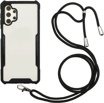 Produktbild von Handykette für Samsung Case Handyhülle Case mit Band Cover zum umhängen mit Kordel , Farbe:Schwarz, Modell wählen:Samsung Galaxy A32 5G