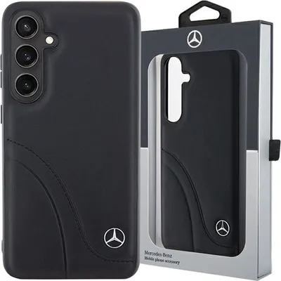 Produktbild von Etui Mercedes Leder Gebogene Nähte Na Samsung Galaxy S24 - Czarne