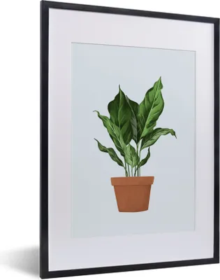 Produktbild von MuchoWow® MuchoWow® Gerahmtes Poster Pflanzen - Pflanzgefäß - Pastell 30x40 cm - Poster mit zchwarzem Bilderrahmen - Wandposter Schlafzimmer