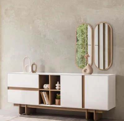 Image de Sideboard avec miroir Le design épuré de votre salle à manger