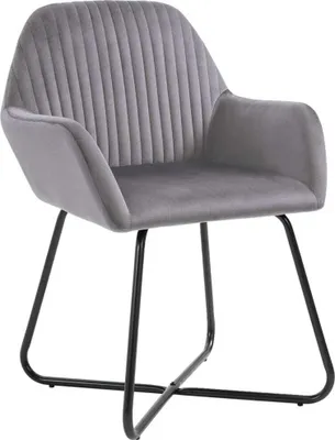 Image de vidaXL Chaises de salle à manger 6 pcs. Gris velours