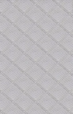 Produktbild von Teppich Kurzflor Unifarben Grau Rauten Muster Geometrisches Design