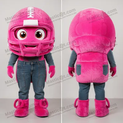 Produktbild von Knallrosa MASTICOT Samtiger American-Football-Helm-Maskottchen