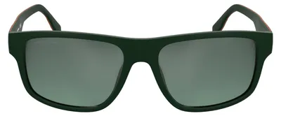 Productafbeelding van Lacoste zonnebril voor heren, model L6057S - Matgroen met groene spiegelglazen met overgangseffect