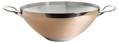 Wok 32 cm Edelstahl silber 4 L Induktion