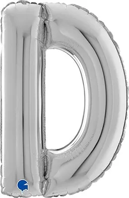 Produktbild von Folienballon Buchstabe D, 66 cm, silber