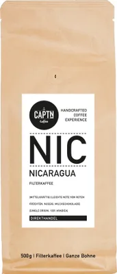 Produktbild von NICARAGUA Kaffee ganze Bohne | Mittelkräftig, leichte Note von roten Früchten | 500 g | Specialty Coffee aus Direkthandel