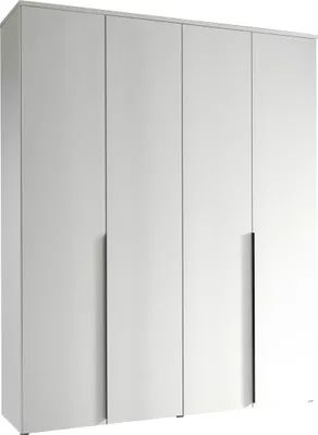 Produktbild von Drehtürenschrank >Kevo< 4 Türen, 2 Stangen, 2 Böden, Weiß, Nachbildung - 180x225x52cm (BxHxT)