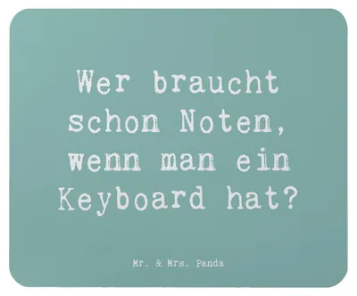 Produktbild von Mr. & Mrs. Panda Mousepad Spruch Keyboard Freude - Meeresbrise - Geschenk, Instrument, Lernen, computer, Streichinstrumente, Musiker, Intuition, Musik, Musikstile, pc